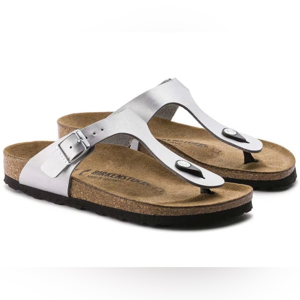 Birkenstock Gizeh BS Silver Thong Sandals EU 36 US Women’s 5 Regular Fit NWT